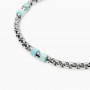 KIDULT - COLLEZIONE STYLE 03 - BRACCIALE CON CATENA VENETA E CILINDRI IN DIASPRO AZZURRO