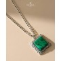 GERBA - COLLEZIONE CHEVALIER - COLLANA IN ARGENTO 925, CON PIETRA DURA MALACHITE