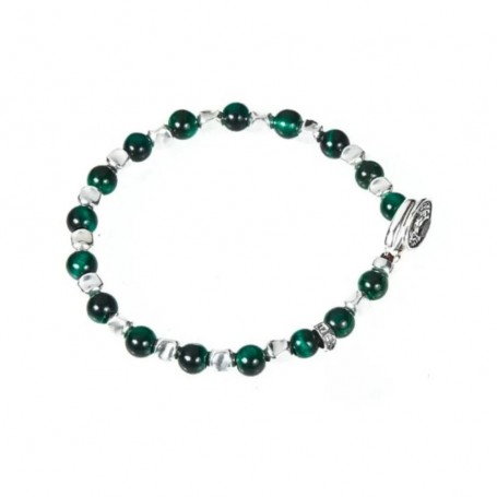 GERBA - COLLEZIONE SUN - BRACCIALE REALIZZATO CON FILO CERATO, PIETRE DURE E COMPO IN ARGENTO