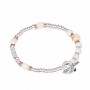 GERBA - COLLEZIONE MA - BRACCIALE CON CORDINO CERATO, PIETRE DURE, E ARGENTO