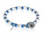 GERBA - COLLEZIONE PEARL - BRACCIALE IN ARGENTO 925, CON FILO CERATO E PIETRE DURE