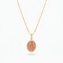 AMEN - COLLANA MEDAGLIA MIRACOLOSA IN ARGENTO 925 PLACCATO ORO 18KT CON SMALTO PESCA E ZIRCONI