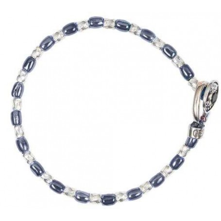 GERBA - COLLEZIONE SILVER CERAMIC - BRACCIALE IN ARGENTO 925, FILO CERATO E PIETRE DURE