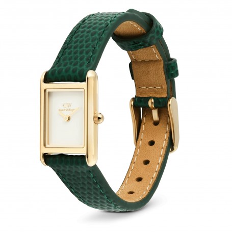 DANIEL WELLINGTON - OROLOGIO BOUND MINI GREEN LIZARD GOLD - 17X25,9MM