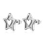 SAGAPO - COLLEZIONE DUH DUH - ORECCHINI AL LOBO A FORMA DI STELLA IN ACCIAIO 316 SATINATO CON CUORE