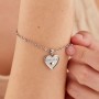 SAGAPO - COLLEZIONE DUH DUH - BRACCIALE IN ACCIAIO CON PENDENTE A CUORE E SCRITTA "MAESTRA" E STELLA
