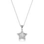 SAGAPO - COLLEZIONE DUH DUH - COLLANA GIROCOLLO IN ACCIAIO CON PENDENTE A STELLA E SCRITTA "18"