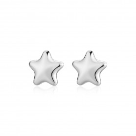 SAGAPO - COLLEZIONE STELLAR - ORECCHINI A LOBO A FORMA DI STELLA IN ACCIAIO