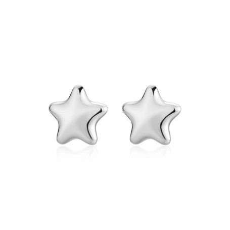 SAGAPO - COLLEZIONE STELLAR - ORECCHINI A LOBO A FORMA DI STELLA IN ACCIAIO