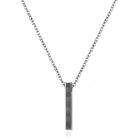 SAGAPO - COLLEZIONE PROUD - COLLANA IN ACCIAIO CON PENDENTE IN PVD NERO