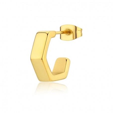SAGAPO - COLLEZIONE SNAP - MONO ORECCHINO IN ACCIAIO E PVD ORO