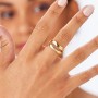 SAGAPO - COLLEZIONE EMOTION - ANELLO IN ACCIAIO E FINITURA PVD ORO 14K