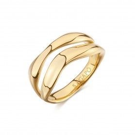 SAGAPO - COLLEZIONE EMOTION - ANELLO IN ACCIAIO E FINITURA PVD ORO 14K