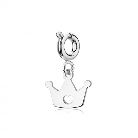 SAGAPO - COLLEZIONE JOY - CHARM IN ACCIAIO A FORMA DI CORONA