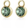 SAGAPO - COLLEZIONE HAPPY - PENDENTE PER ORECCHINI COMPONIBILI A CERCHIO IN ACCIAIO E PVD ORO CON CRISTALLO VERDE