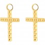 SAGAPO - COLLEZIONE HAPPY - PENDENTE PER ORECCHINI COMPONIBILI A CERCHIO A FORMA DI CROCE IN ACCIAIO E PVD ORO