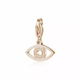 SAGAPO - COLLEZIONE HAPPY - CHARM A FORMA DI OCCHIO DI RHA IN ACCIAIO E PVD ORO ROSA