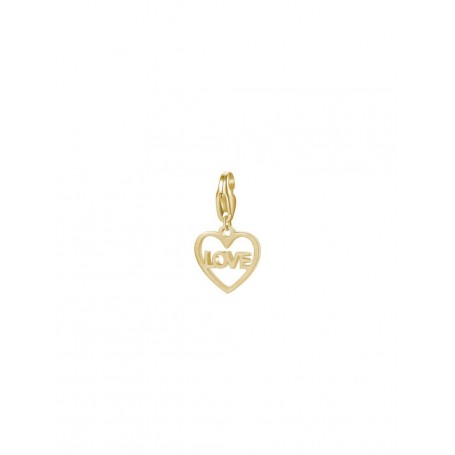 SAGAPO - COLLEZIONE HAPPY - CHARM CUORE IN ACCIAIO E PVD ORO