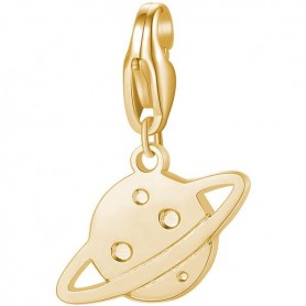 SAGAPO - COLLEZIONE HAPPY - CHARM A FORMA DI PIANETA IN ACCIAIO E PVD ORO