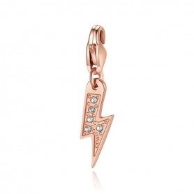 SAGAPO - COLLEZIONE HAPPY - CHARM A FORMA DI FULMINE IN ACCIAIO E PVD ORO ROSA