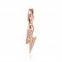 SAGAPO - COLLEZIONE HAPPY - CHARM A FORMA DI FULMINE IN ACCIAIO E PVD ORO ROSA