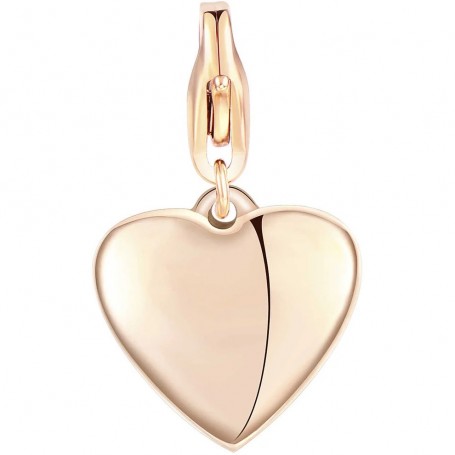 SAGAPO - COLLEZIONE HAPPY - CHARM A FORMA DI CUORE IN ACCIAIO E PVD ORO ROSA