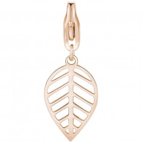 SAGAPO - COLLEZIONE HAPPY - CHARM A FORMA DI FOGLIA IN ACCIAIO E PVD ORO ROSA