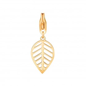 SAGAPO - COLLEZIONE HAPPY - CHARM A FORMA DI FOGLIA IN ACCIAIO E PVD ORO