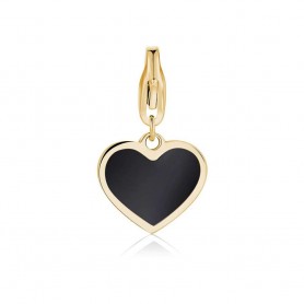 SAGAPO - COLLEZIONE HAPPY - CHARM A FORMA DI CUORE IN ACCIAIO E PVD ORO