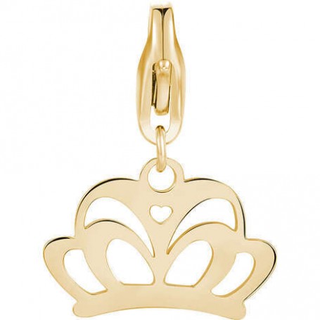 SAGAPO - COLLEZIONE HAPPY - CHARM A FORMA DI CORONA IN ACCIAIO E PVD ORO