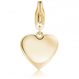 SAGAPO - COLLEZIONE HAPPY - CHARM A FORMA DI CUORE IN ACCIAIO E PVD ORO