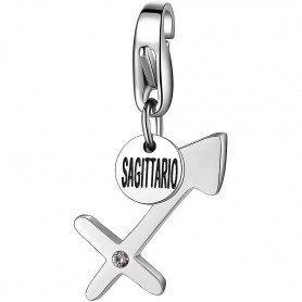 SAGAPO - COLLEZIONE HAPPY - CHARM A FORMA DI SEGNO ZODIACALE SAGITTARIO IN ACCIAIO