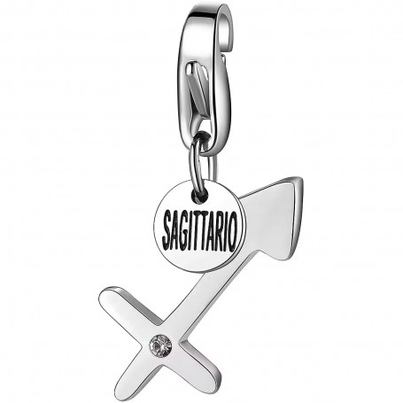SAGAPO - COLLEZIONE HAPPY - CHARM A FORMA DI SEGNO ZODIACALE SAGITTARIO IN ACCIAIO