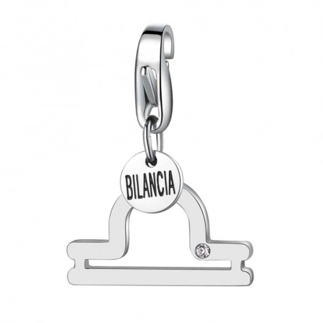SAGAPO - COLLEZIONE HAPPY - CHARM A FORMA DI SEGNO ZODIACALE BILANCIA IN ACCIAIO