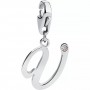 SAGAPO - COLLEZIONE HAPPY - CHARM CON LETTERA V IN ACCIAIO