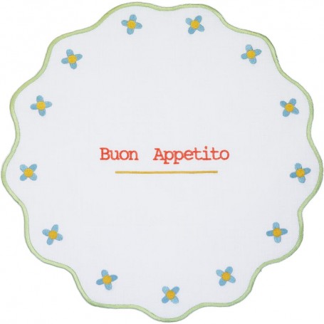 BACI MILANO - TOVAGLIETTA TONDA RICAMATA - COLLEZIONE MAMMA MIA