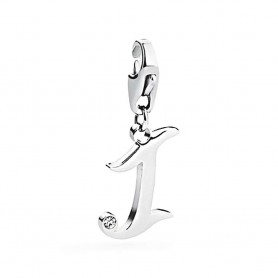 SAGAPO - COLLEZIONE HAPPY - CHARM CON LETTERA I IN ACCIAIO