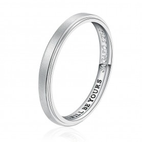 SAGAPO - COLLEZIONE FORLOVE - ANELLO FEDINA CON INCISIONE INTERNA "I WILL BE YOURS" IN ACCIAIO