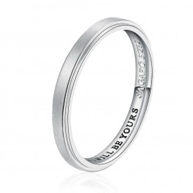 SAGAPO - COLLEZIONE FORLOVE - ANELLO FEDINA CON INCISIONE INTERNA "I WILL BE YOURS" IN ACCIAIO
