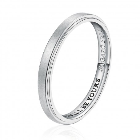 SAGAPO - COLLEZIONE FORLOVE - ANELLO FEDINA CON INCISIONE INTERNA "I WILL BE YOURS" IN ACCIAIO