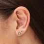 SAGAPO - COLLEZIONE DAZZLY - ORECCHINI A LOBO IN ACCIAIO CON CUBIC ZIRCONIA COLORE CHRYSOLITE