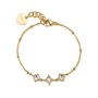 SAGAPO - COLLEZIONE LUCE - BRACCIALE IN ACCIAIO E FINITURA PVD ORO 14K CON CRISTALLI CENTRALI