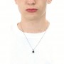 SAGAPO - COLLEZIONE CASTLE - COLLANA CON PENDENTE CON SMALTO NERO IN ACCIAIO