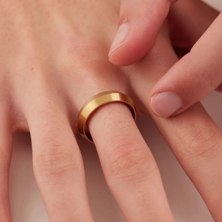SAGAPO - COLLEZIONE BOUND - ANELLO IN ACCIAIO E FINITURA PVD ORO 14K