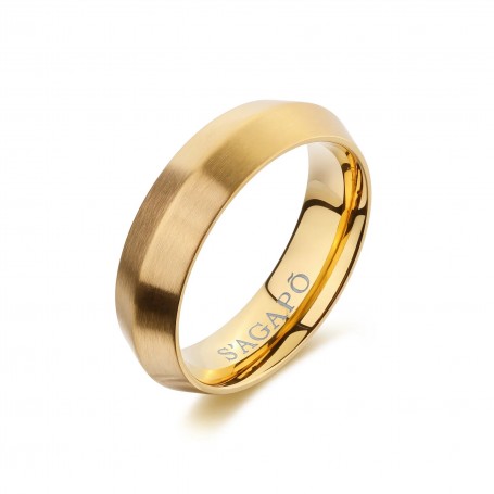 SAGAPO - COLLEZIONE BOUND - ANELLO IN ACCIAIO E FINITURA PVD ORO 14K