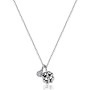 SAGAPO - COLLEZIONE CLICK - COLLANA GIROCOLLO IN ACCIAIO CON CIONDOLO A FORMA DI QUADRIFOGLIO E CUBIC ZIRCONIA