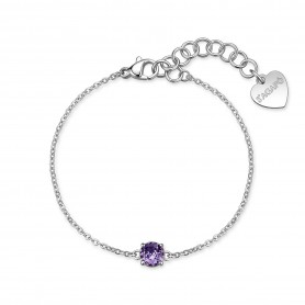 SAGAPO - COLLEZIONE DAZZLY - BRACCIALE IN ACCIAIO CON CUBIC ZIRCONIA COLORE AMETISTA