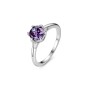 SAGAPO - COLLEZIONE DAZZLY - ANELLO IN ACCIAIO CON CUBIC ZIRCONIA COLORE AMETISTA