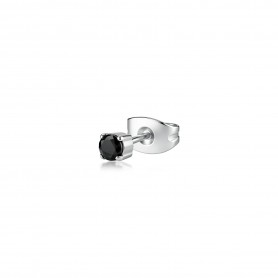 SAGAPO - COLLEZIONE TRICKY - ORECCHINO A LOBO IN ACCIAIO CON CUBIC ZIRCONIA NERO PICCOLO