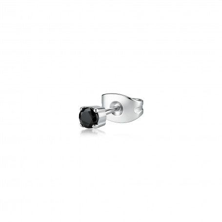 SAGAPO - COLLEZIONE TRICKY - ORECCHINO A LOBO IN ACCIAIO CON CUBIC ZIRCONIA NERO PICCOLO